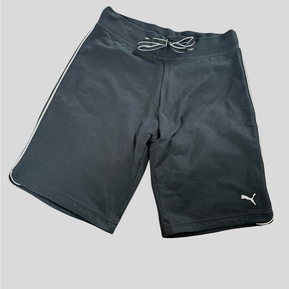 NWTS Puma Black Terry Bermuda Athletic Women's Shorts with Back Pocket, Sz S